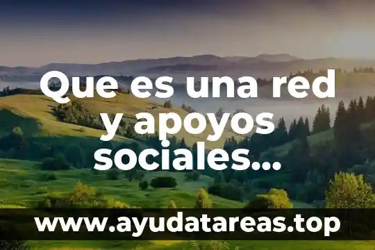 Que es una red y apoyos sociales concepto