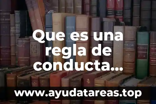 Que es una regla de conducta concepto