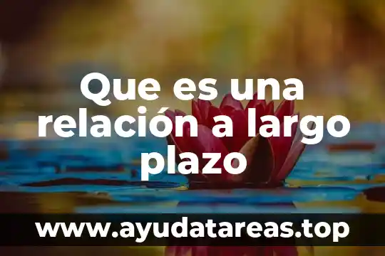 Que es una relación a largo plazo