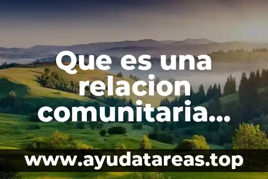 Que es una relacion comunitaria mexico