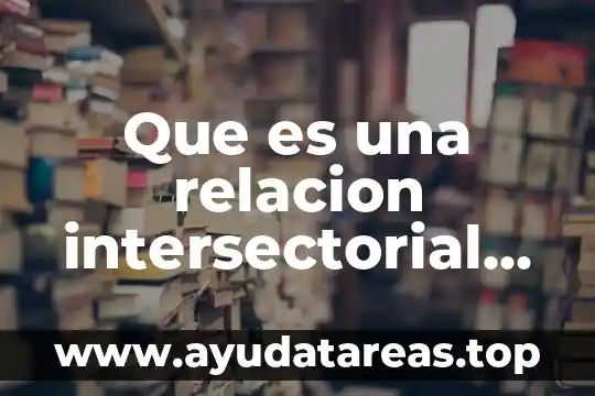 Que es una relacion intersectorial en economia