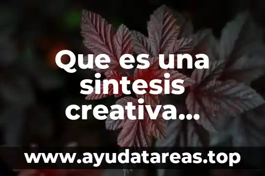Que es una sintesis creativa definicion