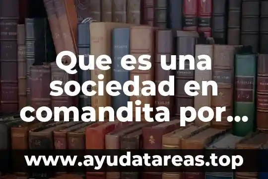 Que es una sociedad anonima y su generales 5 Que es una sociedad en comandita por acciones