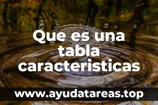 Que es una tabla caracteristicas