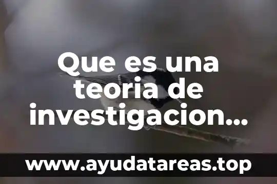 Que es una teoria de investigacion cientifica