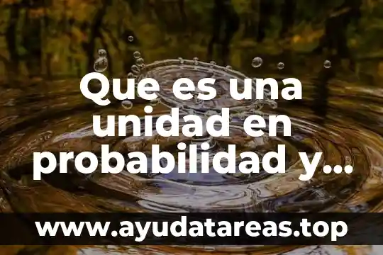 Que es una unidad en probabilidad y estadistica