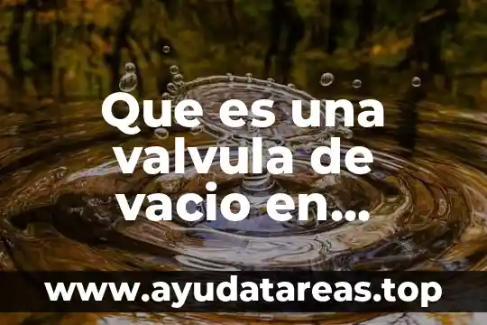 Que es una valvula de vacio en electronica