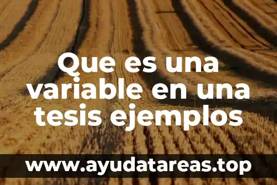 Que es una variable en una tesis ejemplos