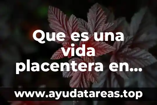 Que es una vida placentera en dios