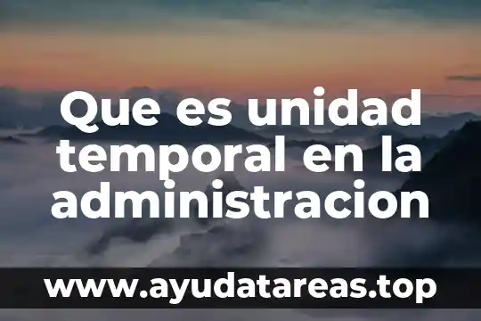 Que es unidad temporal en la administracion