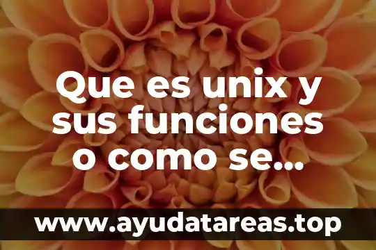 Que es unix y sus funciones o como se utiliza