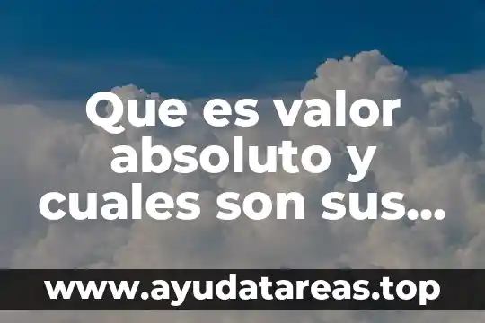Que es valor absoluto y cuales son sus usos