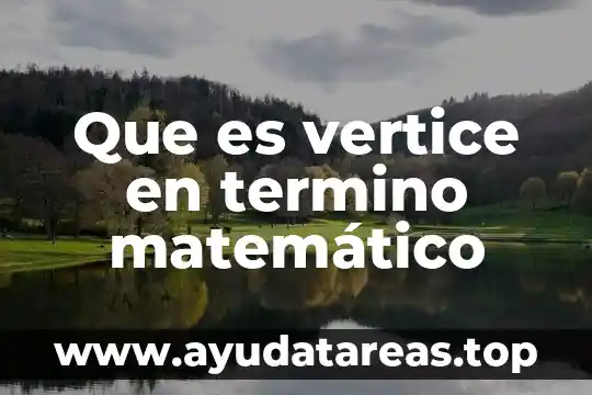 Que es termino mayor 7 Que es vertice en termino matemático