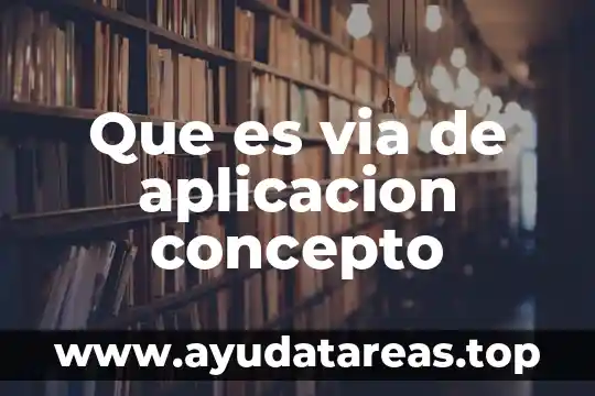 Que es el concepto de atencion 8 Que es via de aplicacion concepto