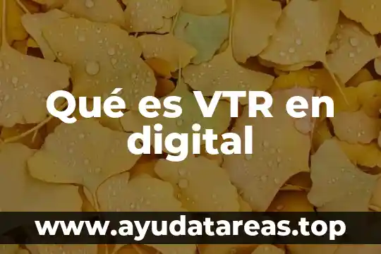 Que es la firma digital 4 Qué es VTR en digital