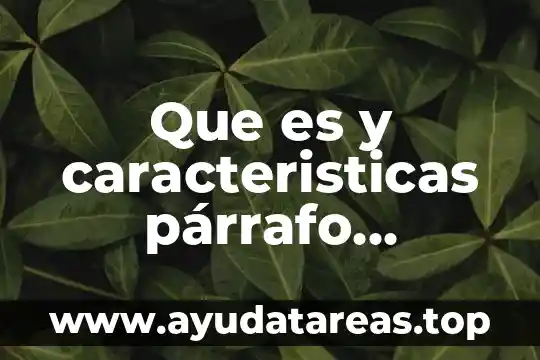 Que es autoconcepto y sus caracteristicas 8 Que es y caracteristicas párrafo cronologico