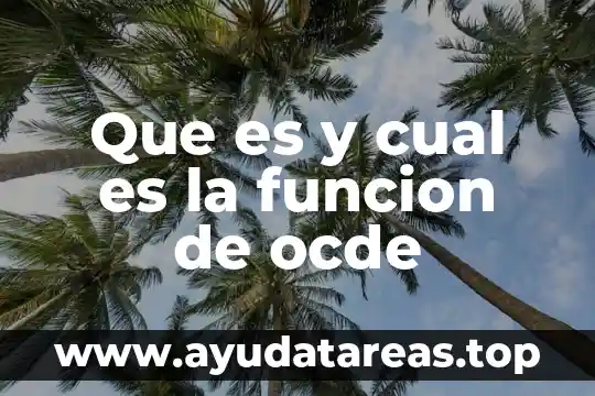 Que es y cual es la funcion de ocde