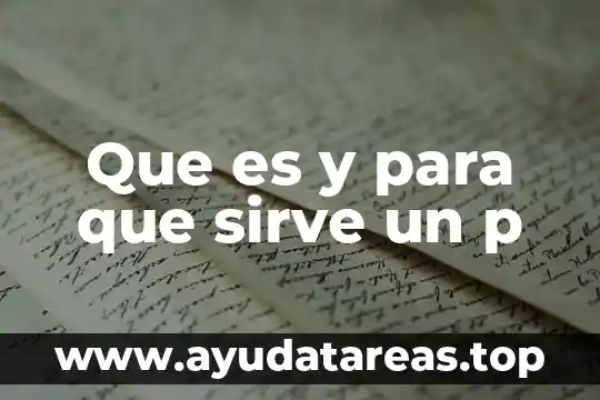 Que es y para que sirve un p