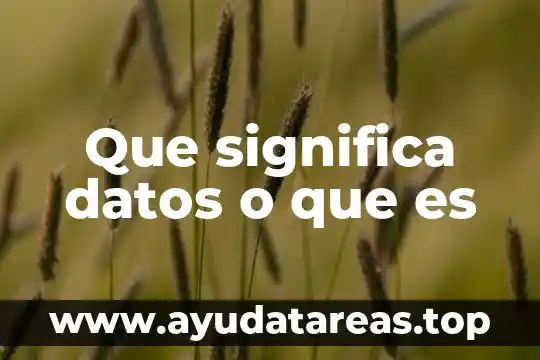 Qué es la telecomunicación de datos 4 Que significa datos o que es