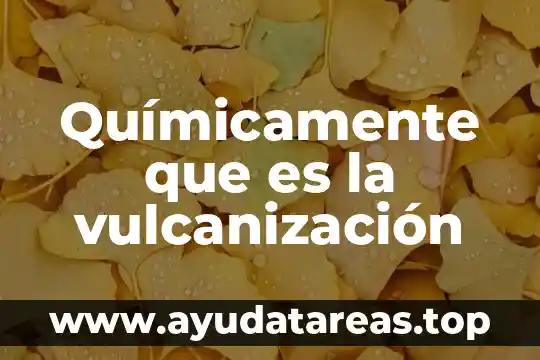 Químicamente que es la vulcanización