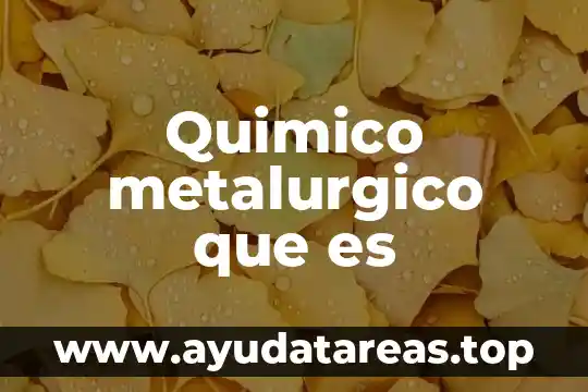 Qué es un compuesto químico fotosensible 8 Quimico metalurgico que es