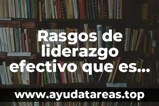 Rasgos de liderazgo efectivo que es dominio definición