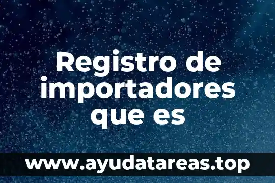 Registro de importadores que es