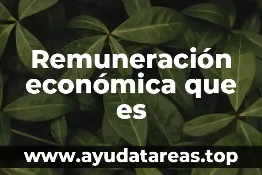 Remuneración económica que es