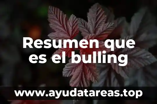 Resumen que es el bulling