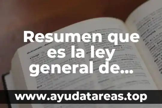 Que es un resumen de examen 4 Resumen que es la ley general de salud