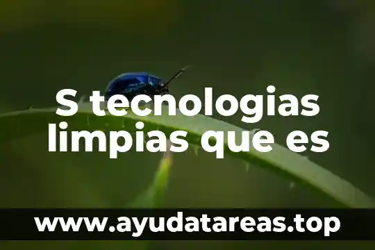 Que es tecnologias de la informacion y como funciona 5 S tecnologias limpias que es