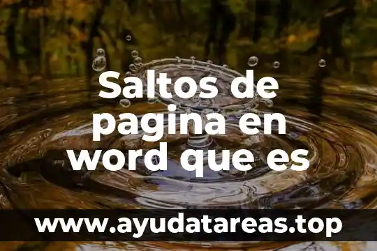 Saltos de pagina en word que es