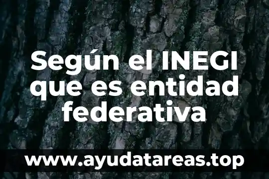 Según el INEGI que es entidad federativa