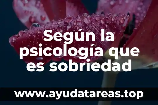 Según la psicología que es sobriedad