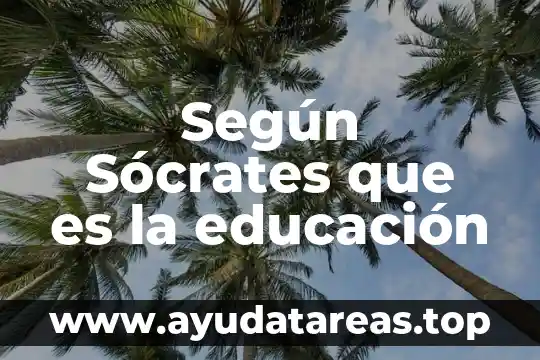 Según Sócrates que es la educación