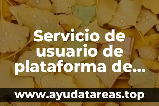 Qué es un número de identificación de usuario 4 Servicio de usuario de plataforma de dispositivos conectados que es