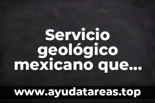 Servicio inaccesible en la economía que es 4 Servicio geológico mexicano que es