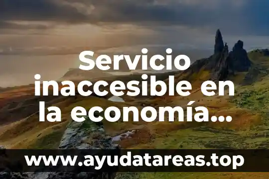 Que es convenio de servicio profesional 3 Servicio inaccesible en la economía que es