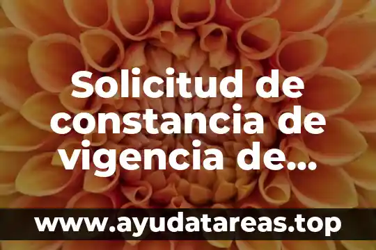 Solicitud de constancia de vigencia de derechos que es