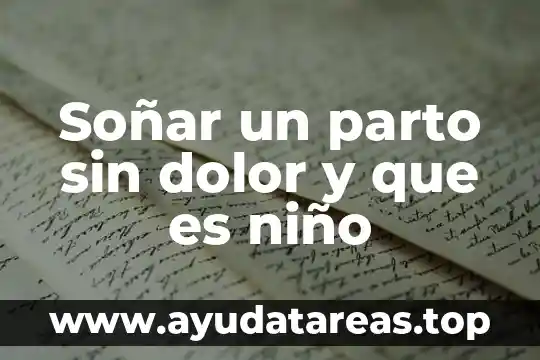 Que es una sinfonia termino que significa sonar juntos 4 Soñar un parto sin dolor y que es niño