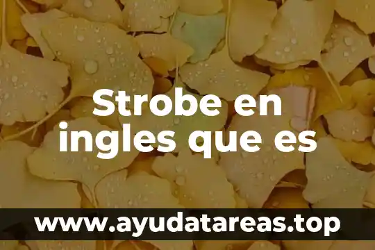 Que es la estrategia de confirming en ingles 4 Strobe en ingles que es