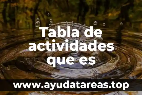 Tabla de actividades que es