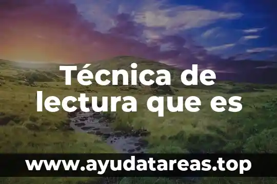 Técnica de lectura que es
