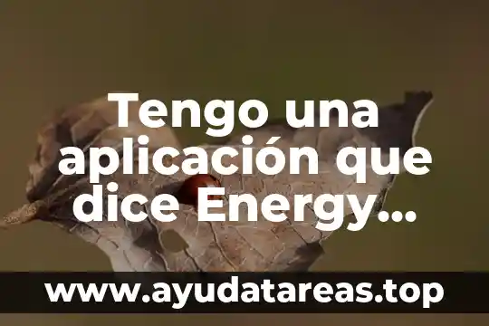 Tengo una aplicación que dice Energy Star que es