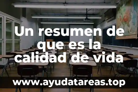 Un resumen de que es la calidad de vida