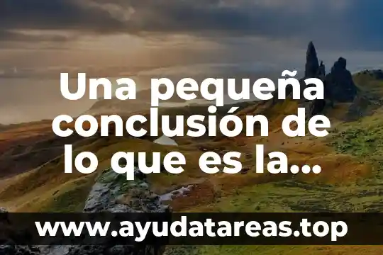 Una pequeña conclusión de lo que es la economía