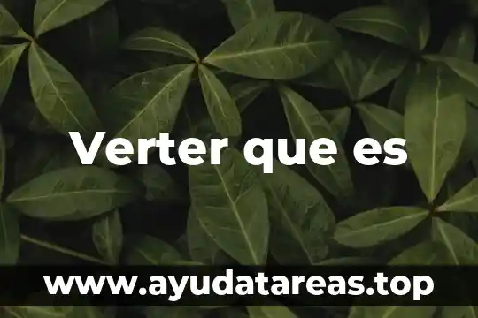 Verter que es