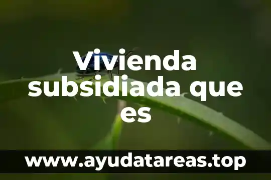 Ahorro de subcuenta de vivienda infonavit que es 7 Vivienda subsidiada que es